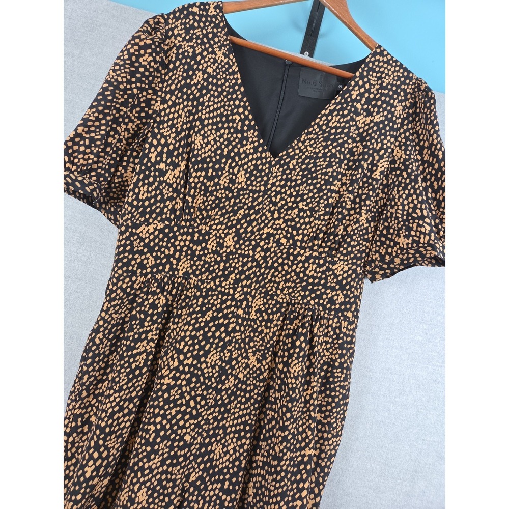 No. 6 Store NYC Black Print Silk Jumpsuit Luxury Size 0 Wide Leg Flowy Designer